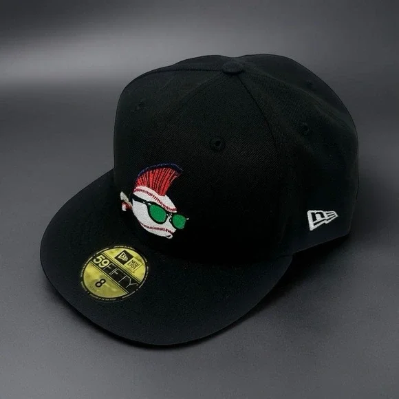 New Era 59FIFTY Major League Wild Thing Fitted Hat Size 8 Black Ricky Vaughn